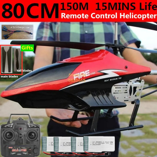 LED Remote Control Helicopter - 80CM Dual Propeller Fun for All Ages