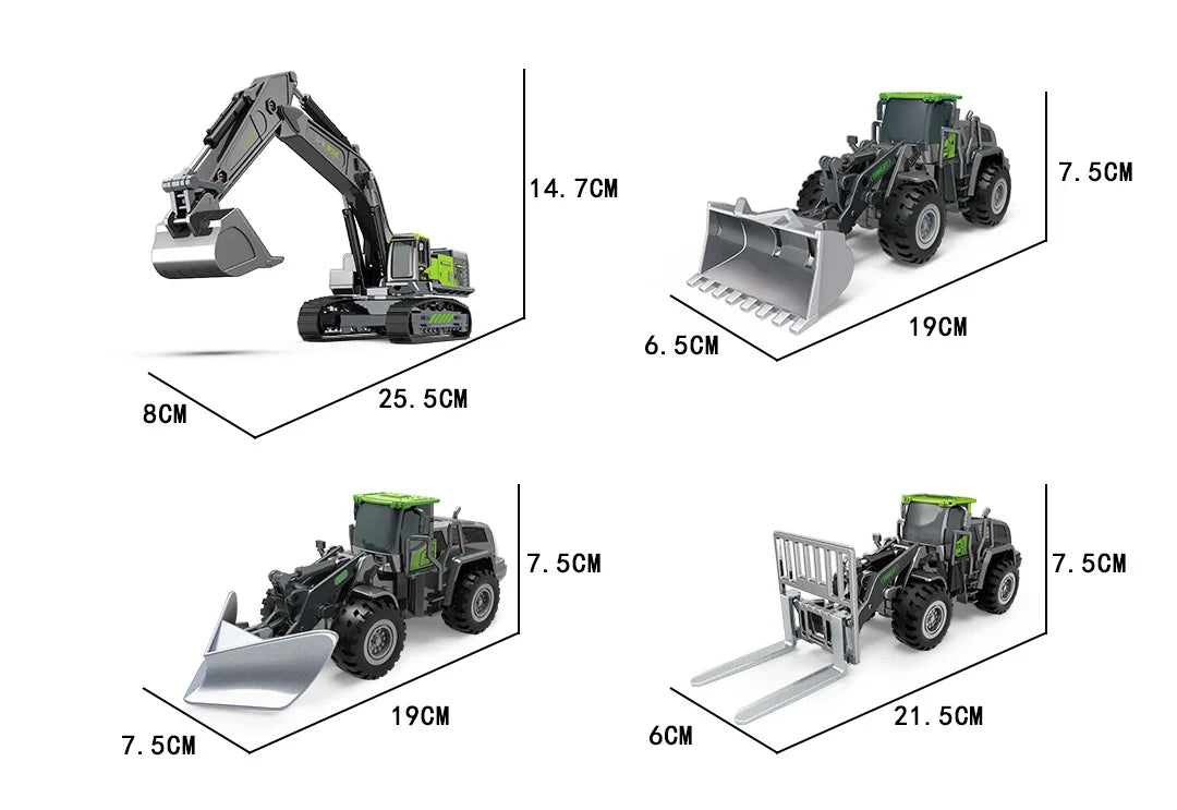 Diecast Engineering Vehicle Model Simulation Alloy Mixing Crane - ToylandEU