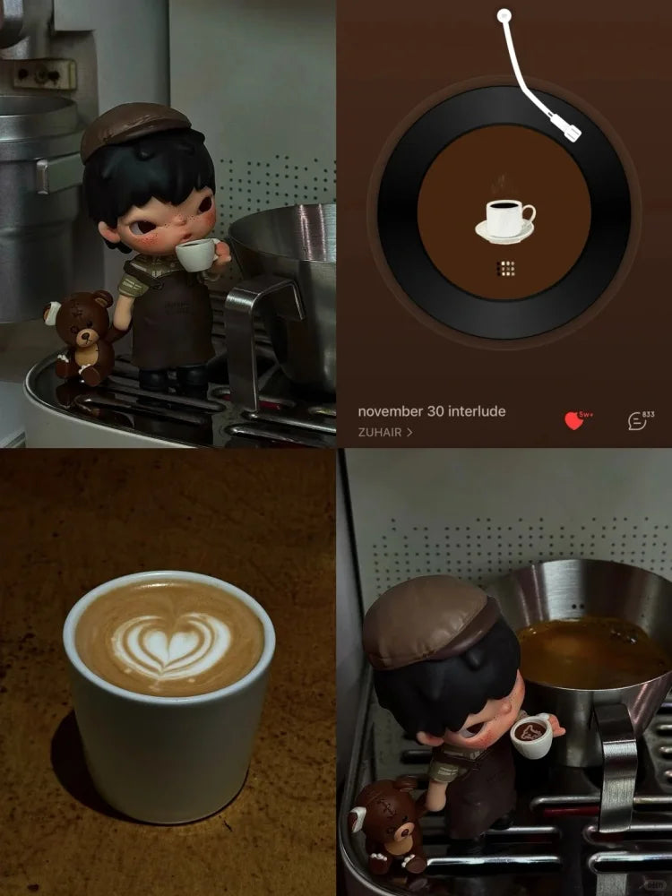 Pop Mart Figure | Hirono Coffee Elevator | Hanging Card | 8.5 cm