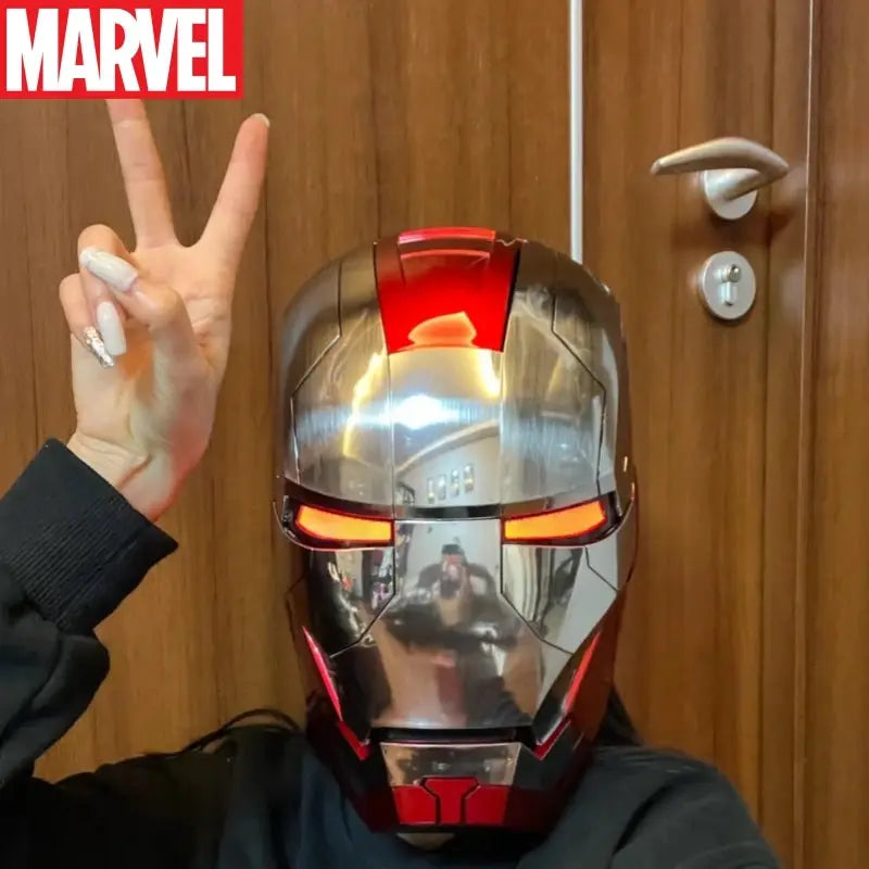 Iron Man 1:1 Helmet Mk5 Mk50 Avengers War Machine Cosplay Electric Open Close English Voice Remote Control Toys Christmas Gifts - ToylandEU