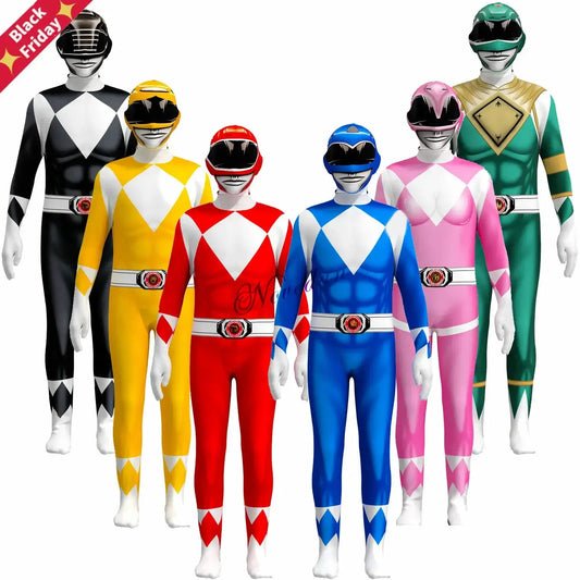 Power Samurai Sentai Shinkenger Rangers Costume Adult Kids Superhero Cosplay Halloween Birthday Party Jumpsuit Zentai Suit - ToylandEU