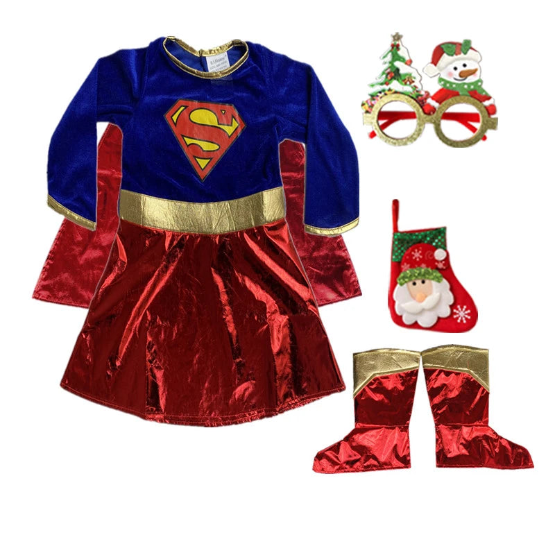 Supergirl Kids' Costume Set - Perfect for Parties, Halloween, and Fun!