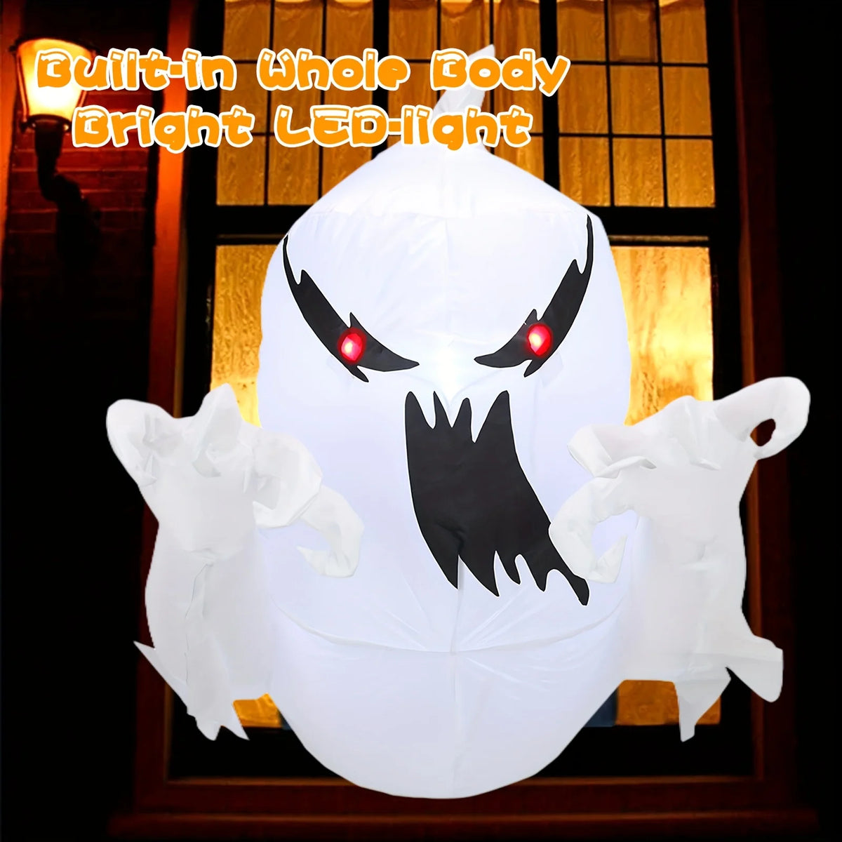 Inflatable Ghost Decor | 3.3 Ft Height | Built In LED | Halloween Yard Prop