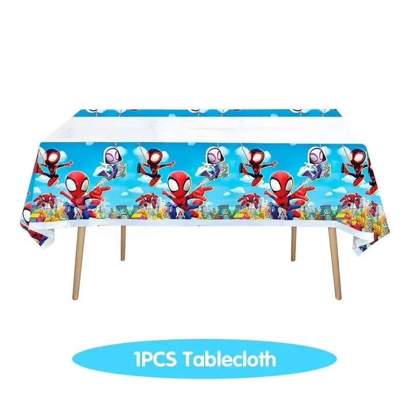 Spider Hero Tableware Kit | Birthday Party Supplies | Plates Cups Tablecloth