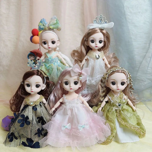 Moveable Joints Princess Doll with 3D Eyes and Convertible Clothing - ToylandEU