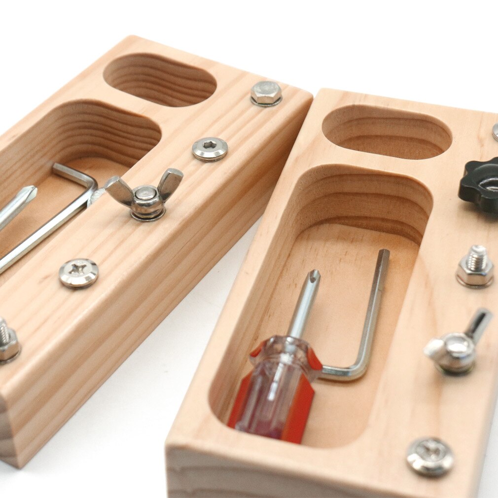 Wooden Montessori Screw Bolts and Screwdriver Set - Educational Sensory Toy for Fine Motor Skill Learning - ToylandEU