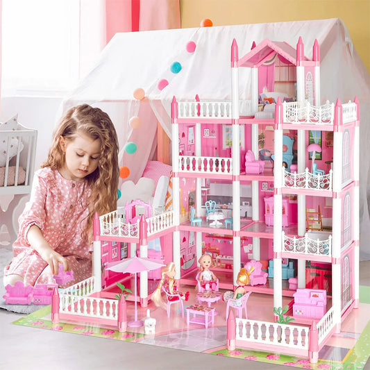 DIY Dollhouse Kit With 4 Dolls And Educational Accessories