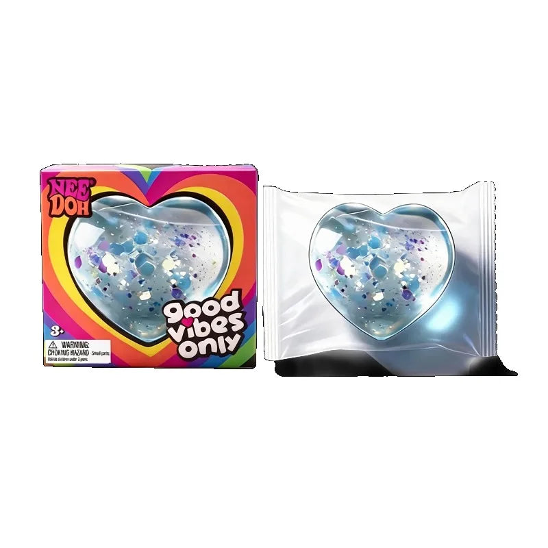 Heart Squeeze Toy | Glitter Heart Shape | Stress Relief Fidget | For Adults