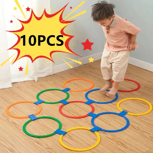 Fun Plastic Jump Rings and Buckles Set for Outdoor Kids' Physical Training - ToylandEU