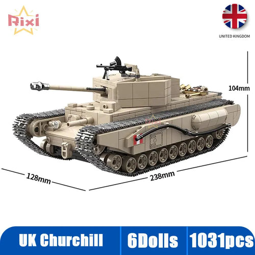 WW2 Military Tanks Building Block Set - Panther & Sherman Models for Children 6+ ToylandEU.com Toyland EU