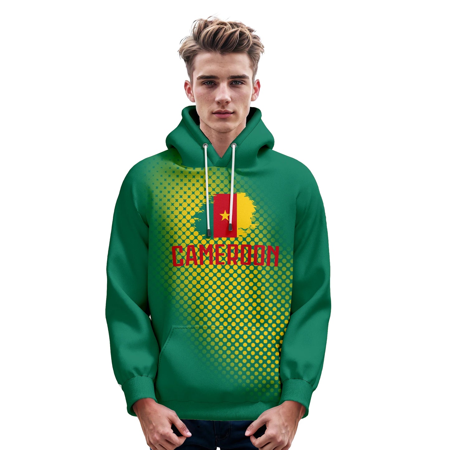 Customizable Cameroon Soccer Team Pullover Hoodie - Personalized Name & Number Sweatshirt for Men, Women, and Youth (S-5XL)