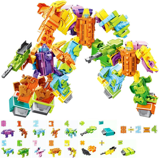 20Pcs Transforming Dinosaur Robot Toys for Kids - Educational STEM Learning