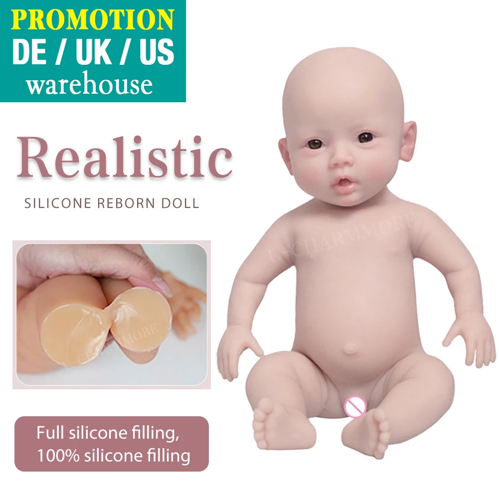 Lifelike 47cm Reborn Baby Girl Doll - Realistic Silicone Companion