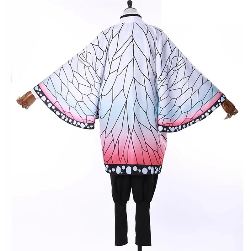 Anime Cosplay Costume | Kochou Shinobu Outfit | Top Pants Cloak | Adults Kids