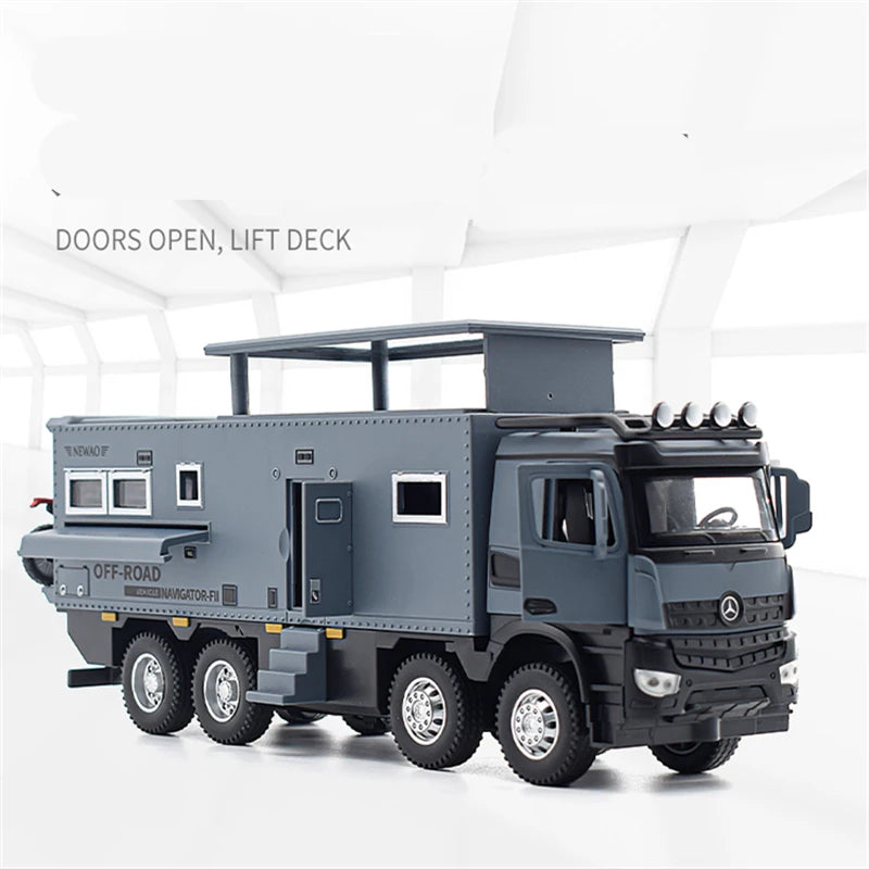 1:28 Scale Arocs Unimog Alloy Motorhome Touring Car Model Diecast - ToylandEU