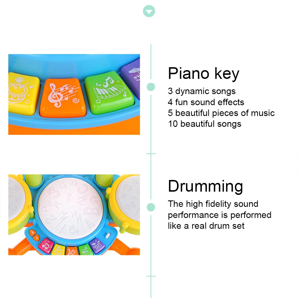 Powerful Beat Kids Drum Set - Easy To Play And Rhythmic For Musical Toyland EU