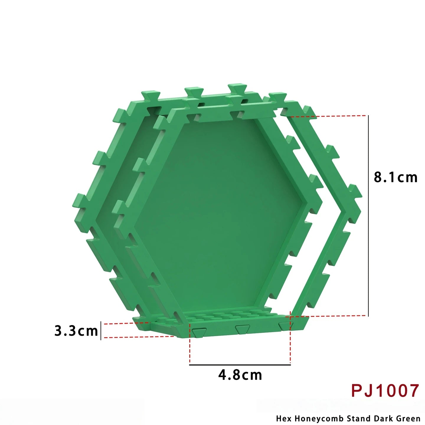 Brick Display Stand | Red Hex Interlock | Lego Compatible | Built In Brick Base
