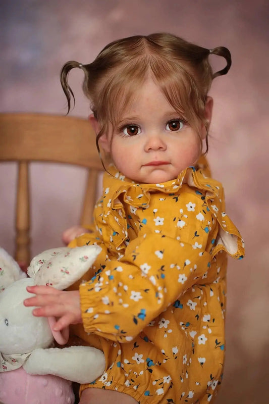 Lifelike 60Cm Reborn Baby Doll Hand Rooted Hair Soft Body - ToylandEU