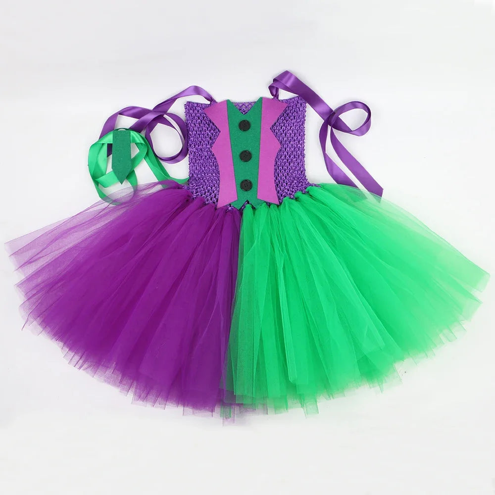 Girls' Bat Joker Tutu Costume - Fun Halloween & Carnival Dress