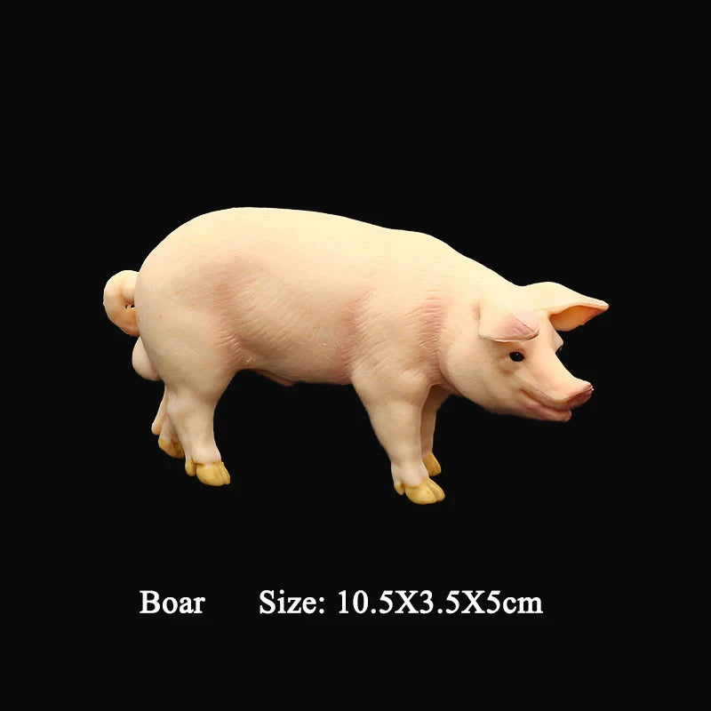 High-quality Simulation Poultry Animal Pig Worker Model Doll PVC - ToylandEU