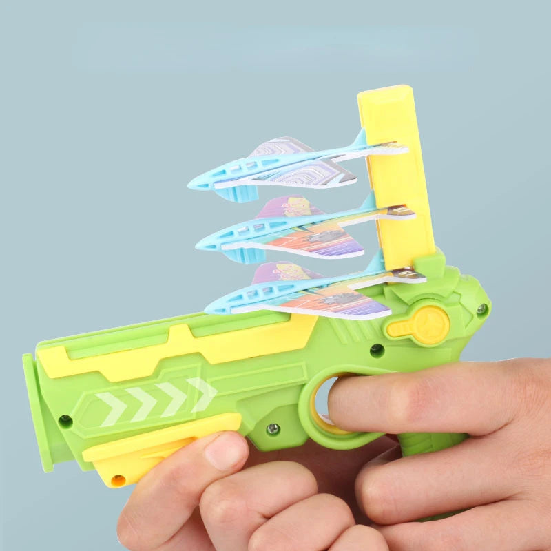 Airplane Launcher Bubble Catapult with 3 Small Planes - Easy Install and Play - ToylandEU