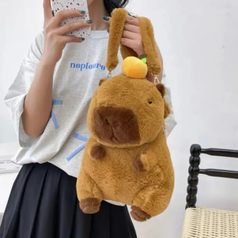 Charming Dolphin & Capybara Plush Backpack - Whimsical Fun for All Ages