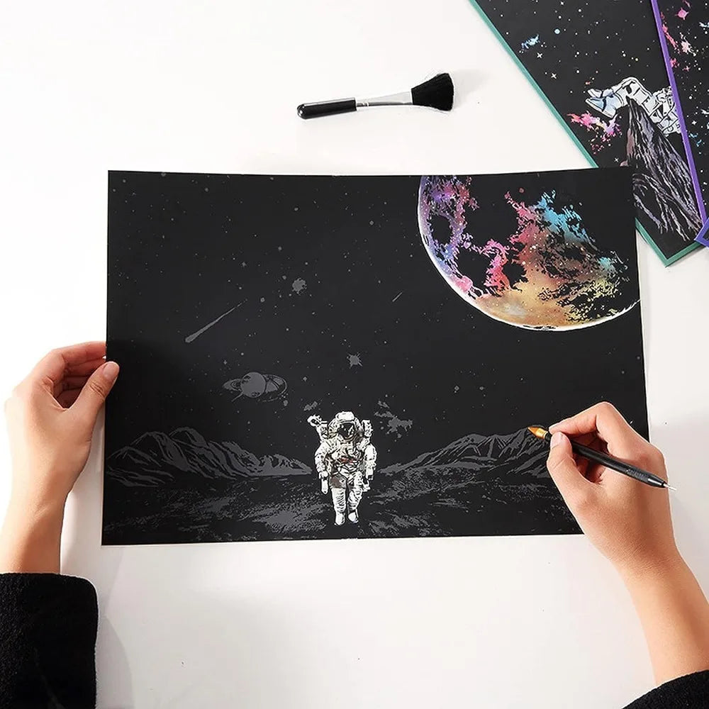 Magical Astronaut Space Scratch Painting Craft Kit - ToylandEU