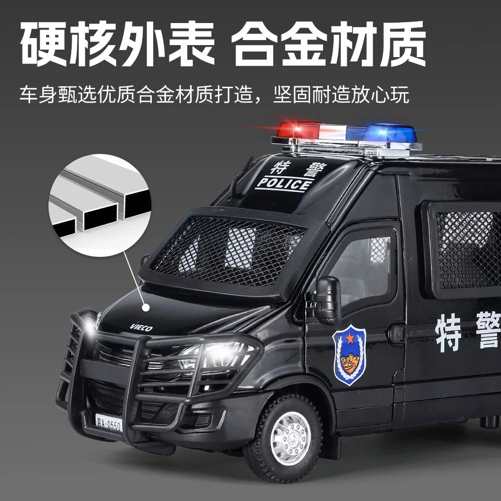 Highly Detailed 1:24 Scale Diecast IVECO Police Car Model - ToylandEU