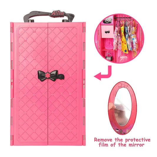 Extensive Doll Accessories Wardrobe Set With 73 Pieces