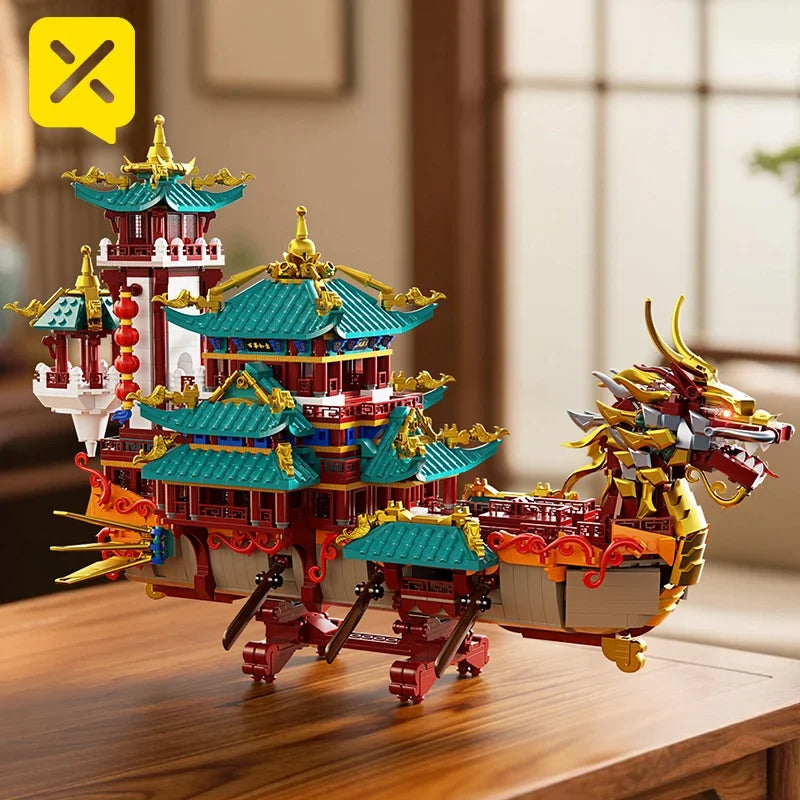 Dragon Boat Building Blocks | 2453 Pcs | Lego Compatible | 3D Puzzle Kit