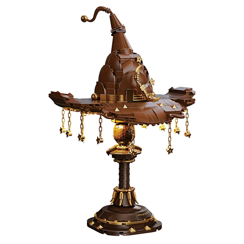 Building Block Set | 698 Pcs | Light Table Lamp | Wizard Hat Theme