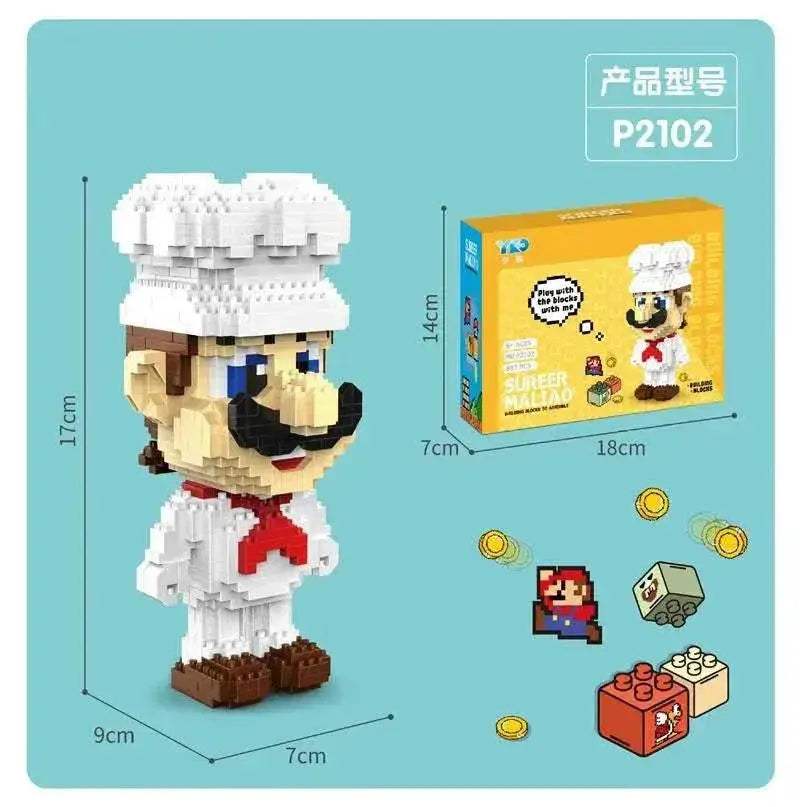 New Anime Mini Blocks Cute Cartoon Peach Luigi Building Bricks Toys for Children Present Bowser Valentine Girls Boy Juguetes - ToylandEU