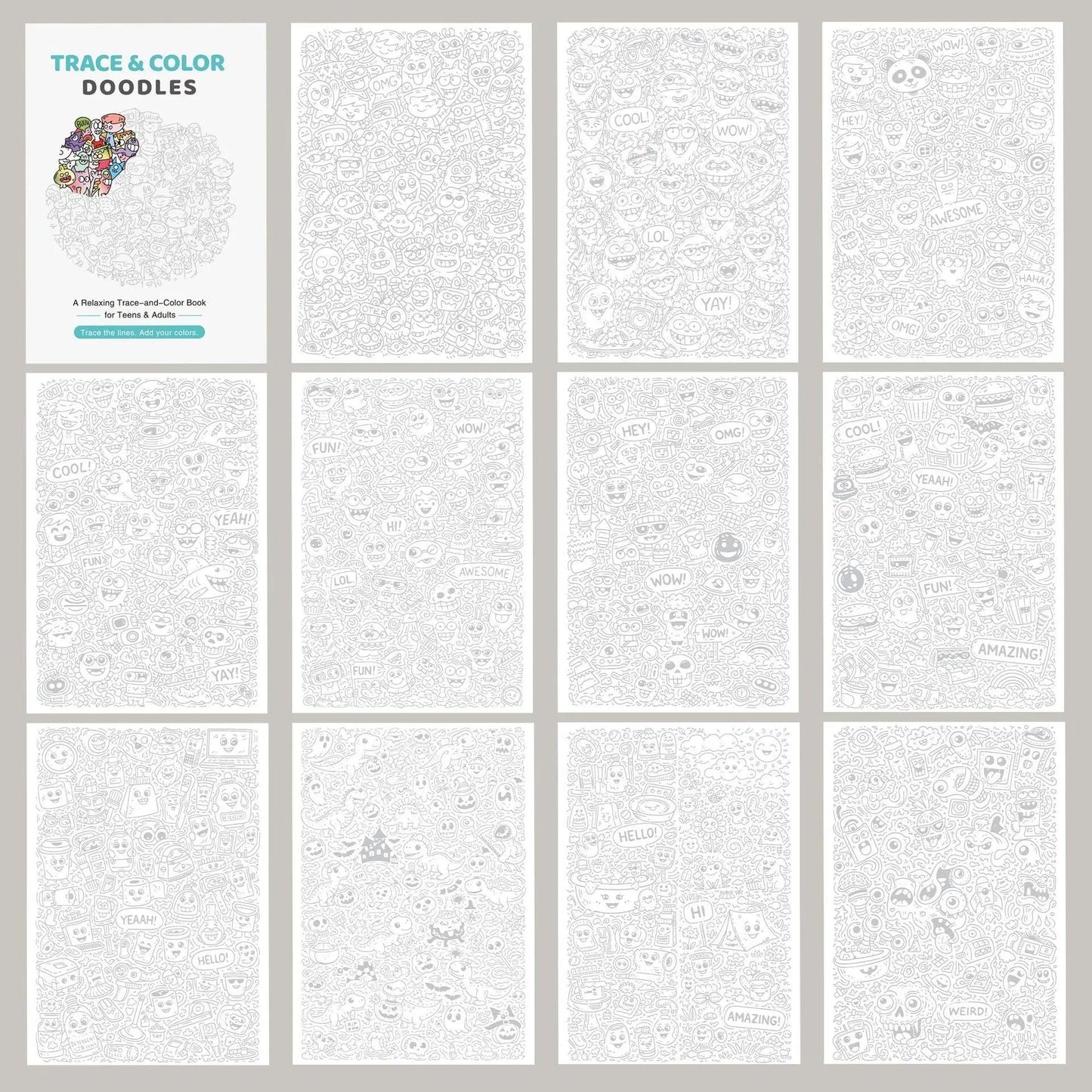 Trace And Color Book | Stress Relief Art | Toylandeu™