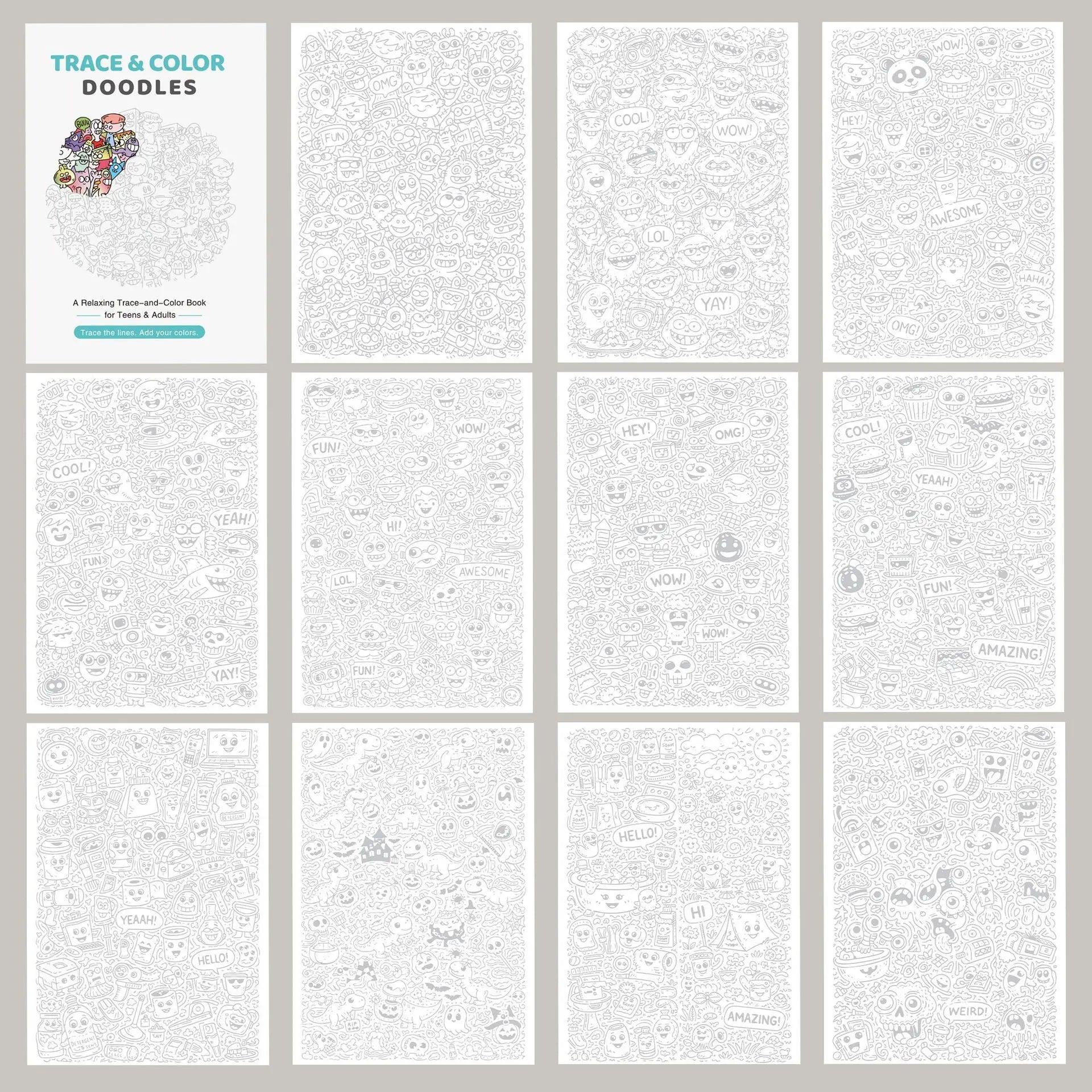 Trace And Color Book | Stress Relief Art | Toylandeu™