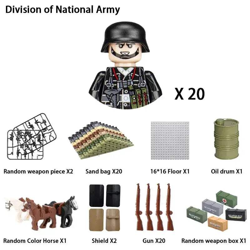 MOC World War II Military Building Blocks Soldier Set For Kids - ToylandEU