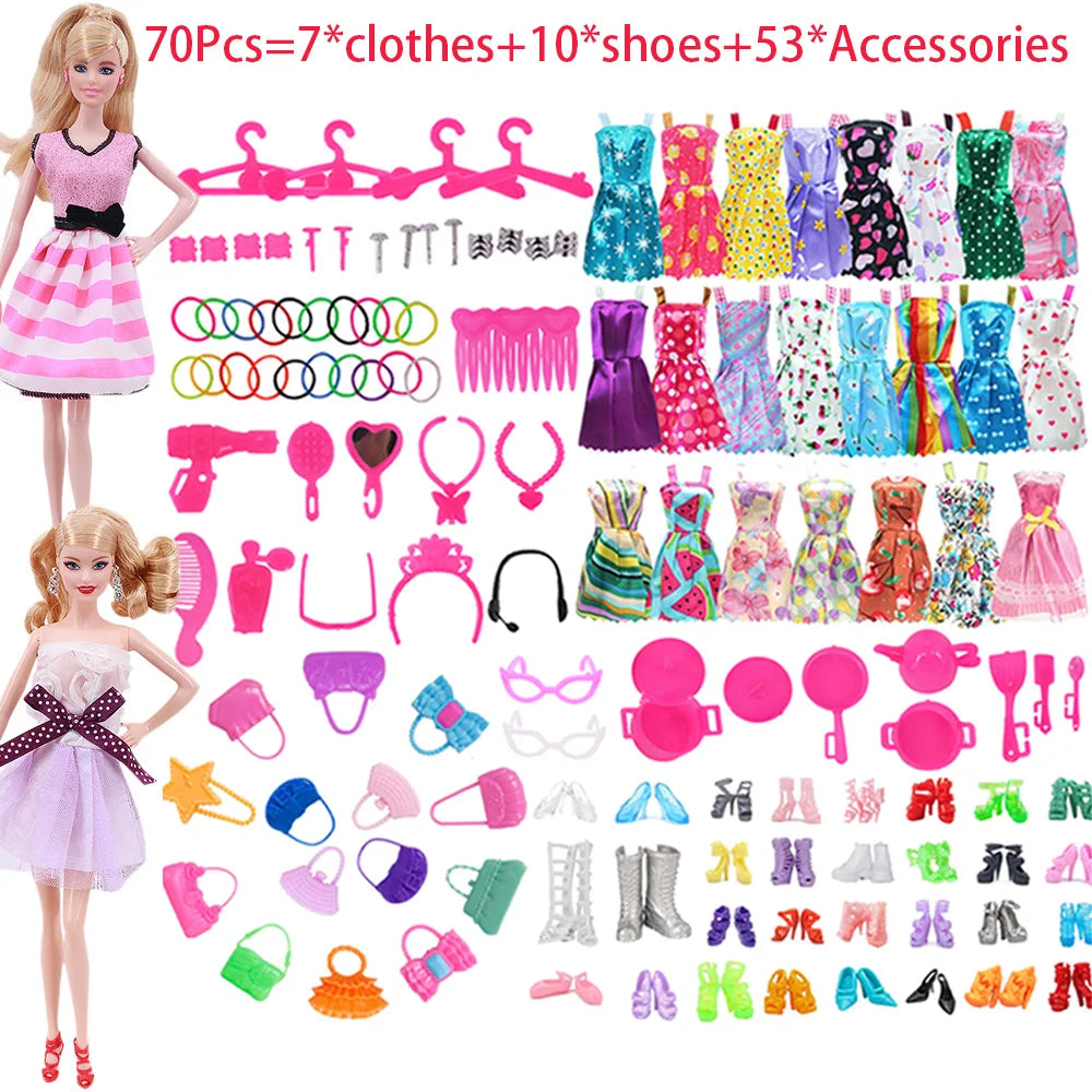 Complete 30cm Doll Accessories Set With Clothes Shoes Jewelry