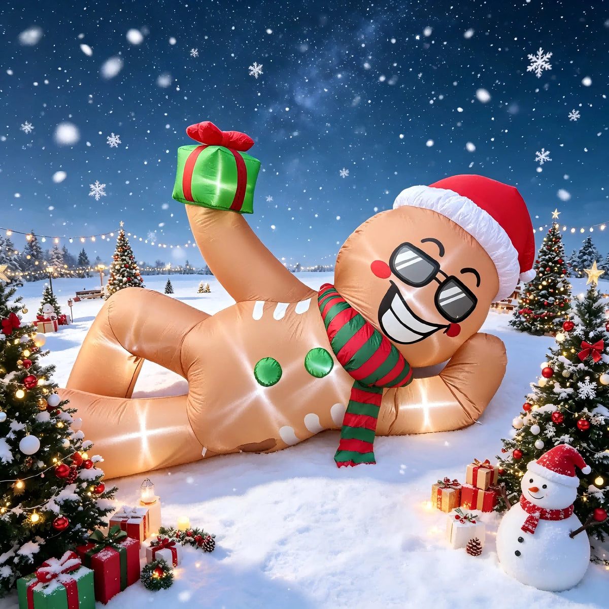 Inflatable Gingerbread Man | 9.5 Ft | Led Lights | Christmas Yard Decor