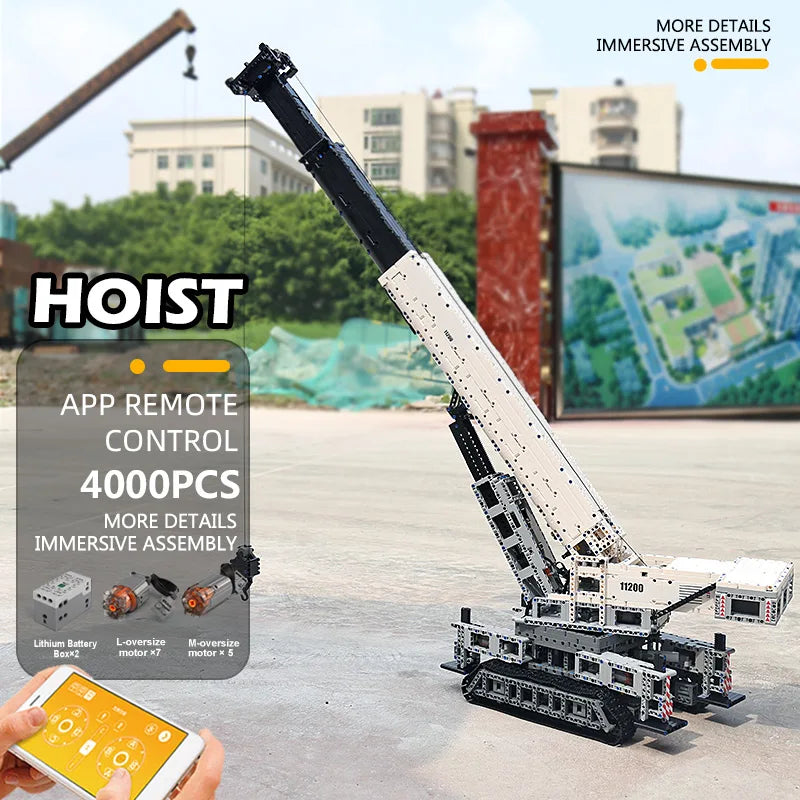 Motorized Crane Set | Remote Controlled | Lego Compatible | For Kids