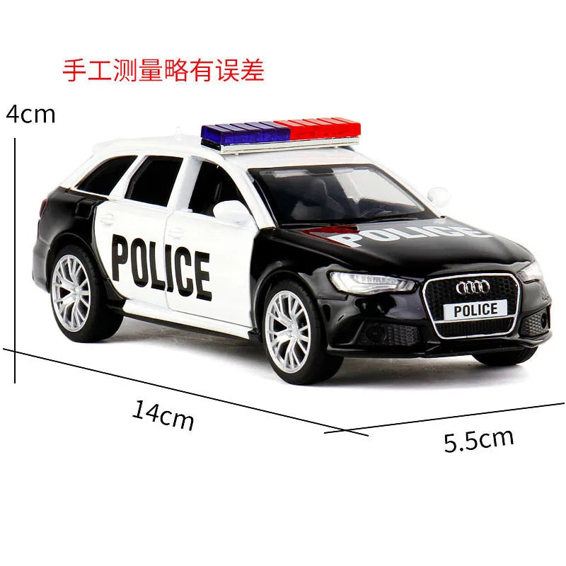 1:36 Scale Audi RS6 Police Car Diecast Model with High Simulation and Metal Alloy Construction - ToylandEU