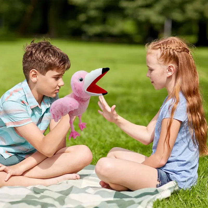 Kids Toys Hand Puppet Stuffed Animals - Parrot, Owl, and Flamingo Hand Finger Story Puppet - ToylandEU