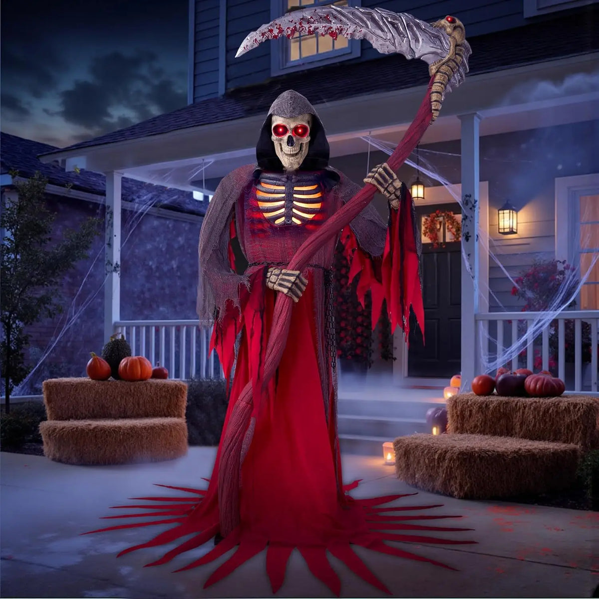 Animated Grim Reaper | 7Ft Tall | Motion Sensor | Halloween Decor