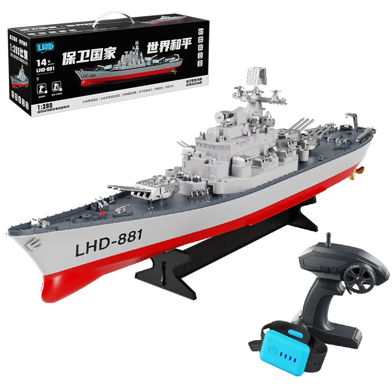 Upgrade Version Large Remote Control Battleship 2.4G Military RC with Dual Motor Design - ToylandEU