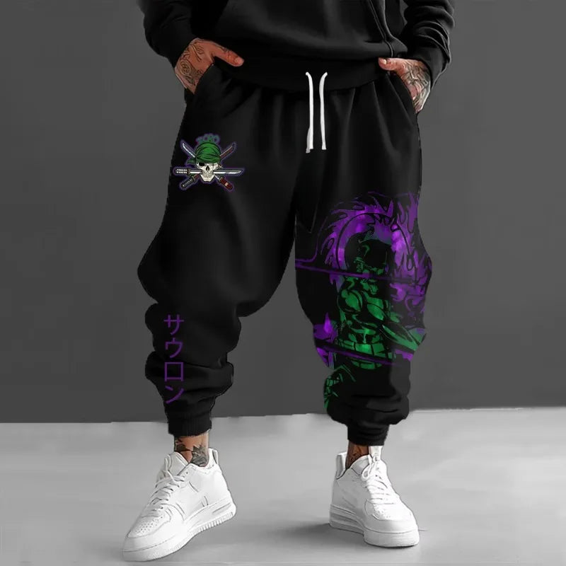 One Piece Zoro Jogger Pants | Polyester Fabric | Casual Fit Men Anime