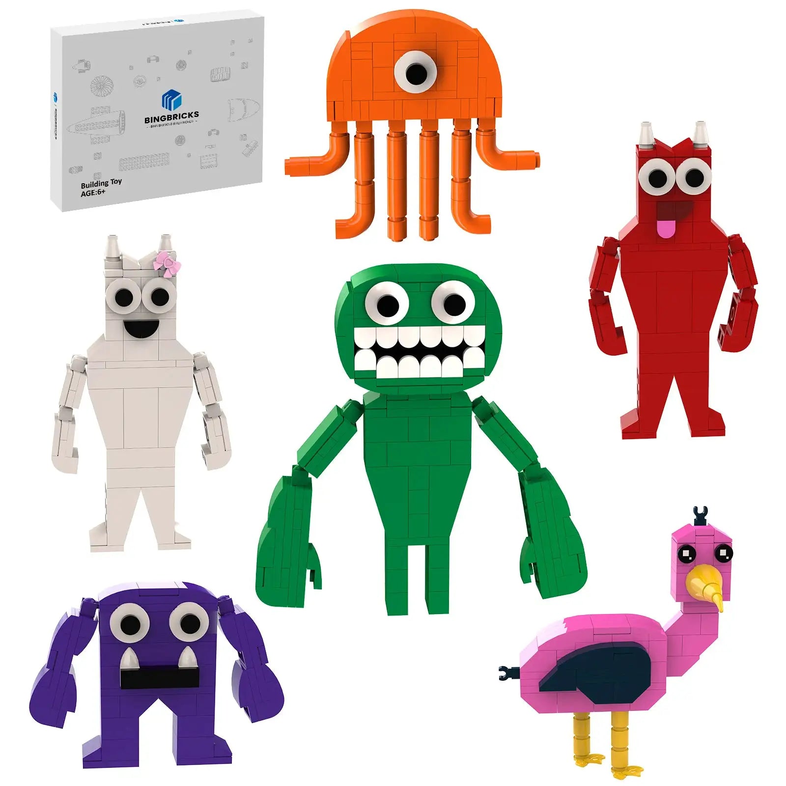 6 in 1 Kindergarten Jumbo Josh Building Toy Set for Kids Boys Girls Horror Ban Game Figure Model Building Blocks Birthday Party - ToylandEU