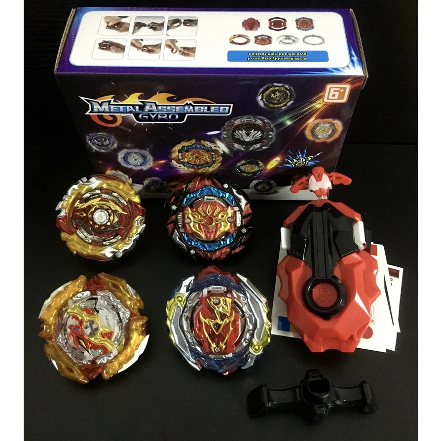 Spinning Tops Set with Custom B-184 Launcher and 4PCS Gift Toys - ToylandEU