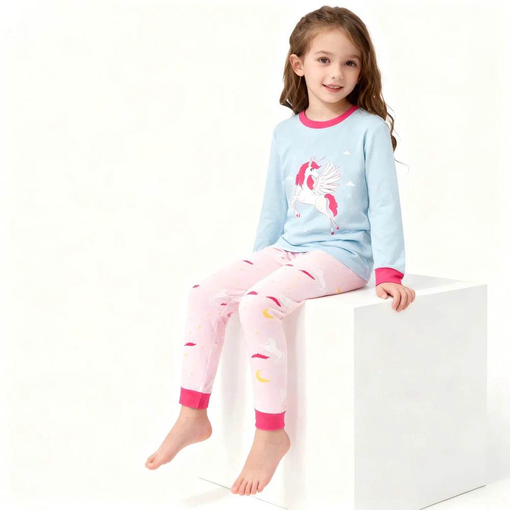 Soft 100 Percent Cotton Kids Pajama Set With Animal Embroidery For Boys And Girls - ToylandEU