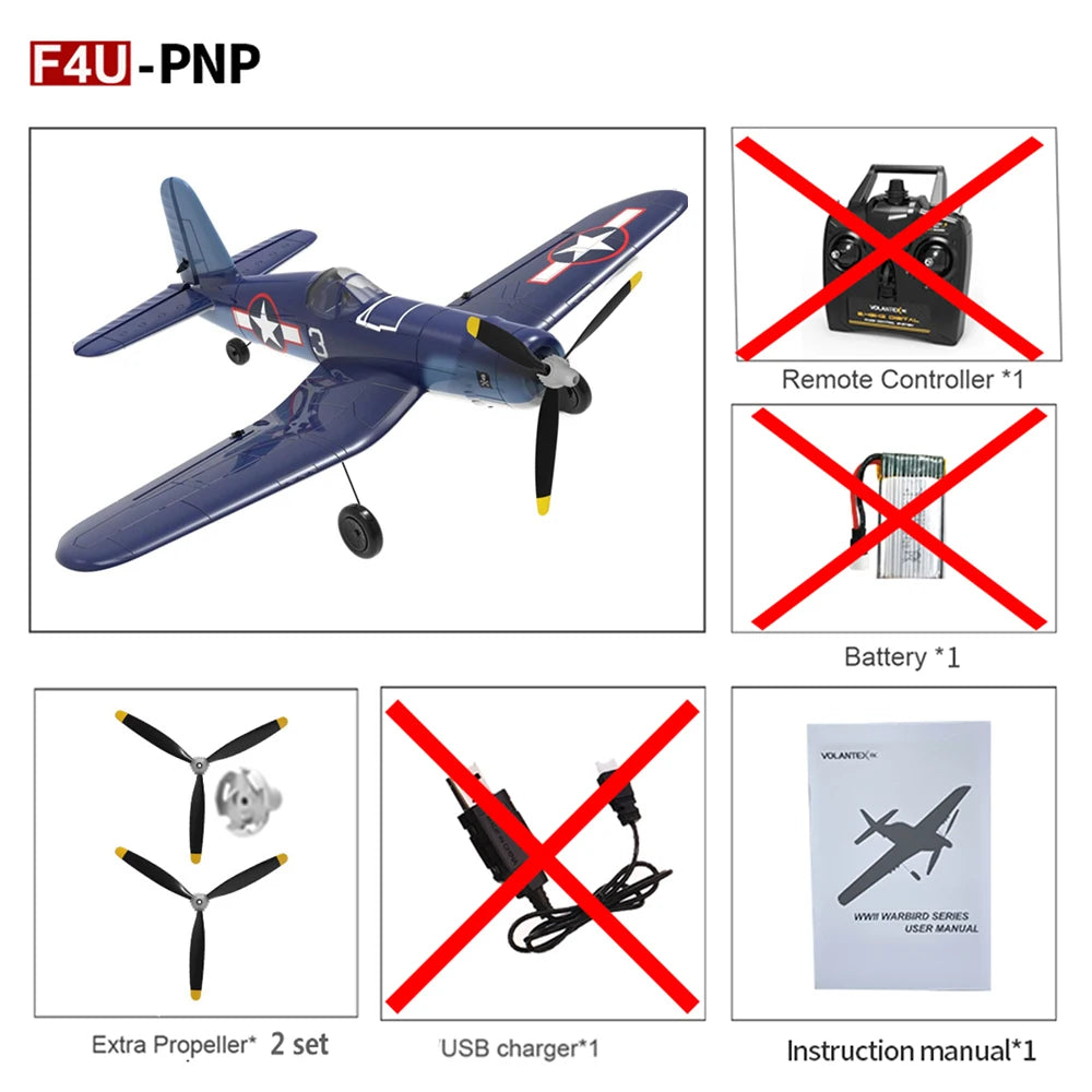 RC Volantexrc F4U Corsair 400mm Wingspan Remote Control Aerobatic RC Fighter Plane with 2.4G 4CH EPP Foam Design