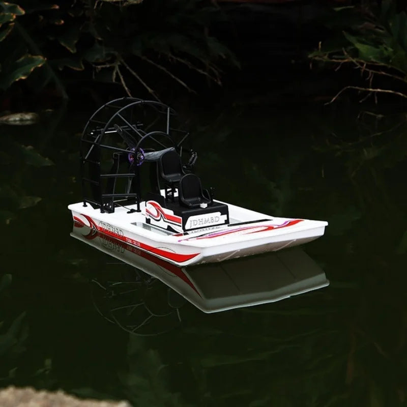 RC 1:13 Scale RC Amphibious Rescue Electric Boat - DIY Remote Control Hovercraft Toy for Outdoor Fun