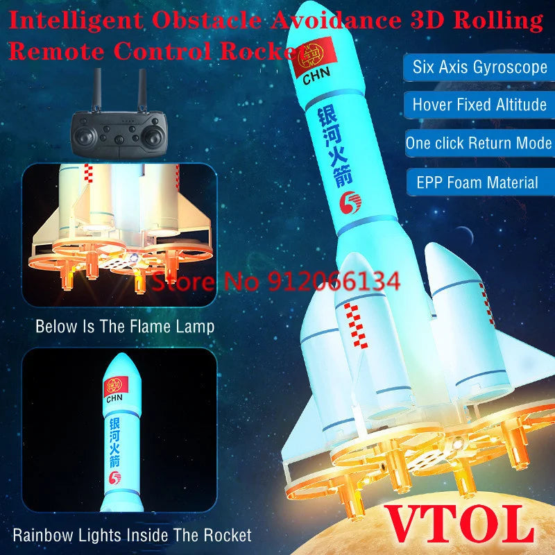 Obstacle Avoidance One Click Return Rocket Type RC Quadcopter 360 ° with Intelligent Hovering and Double-Sided Obstacle Avoidance - ToylandEU