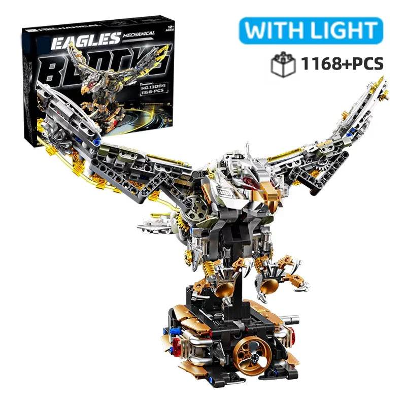 Mechanical Animal Building Blocks Parrot Eagle Whale Beetle Model Bricks With Light Display Kids Toys Gifts - ToylandEU